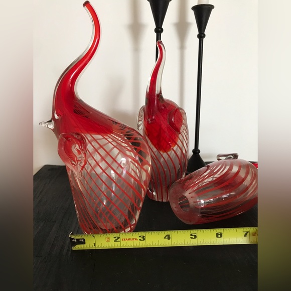 Glass Elephants Figurines•set of 3pcs • Art• Handmade• Poland~New - Picture 5 of 6